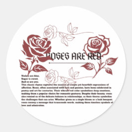 Rozen zijn rood ronde sticker