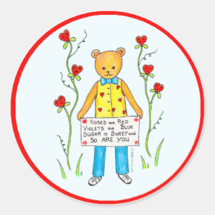 Rozen zijn rood, viooltjes zijn blauw ronde sticker