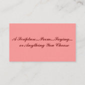 "Rozen zijn roze"... Visitekaartje (Achterkant)