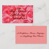 "Rozen zijn roze"... Visitekaartje (Voorkant / Achterkant)