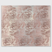 Rozen Zilvergrijze Roos Goud Blush Roze Cadeaupapier (Vlak)