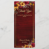 Rozen zonnebloemen voor de bruinkoolbrij menu (Achterkant)