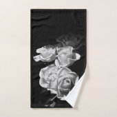 Rozen, zwart en wit bad handdoek (Handdoek)