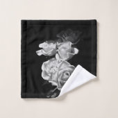Rozen, zwart en wit bad handdoek (Wasdoekje)