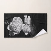 Rozen, zwart en wit bad handdoek (Handdoek)