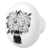 Rozen zwart-wit keramische knop (Rechts)