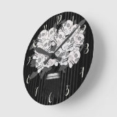 Rozen zwart-wit ronde klok (Hoek)