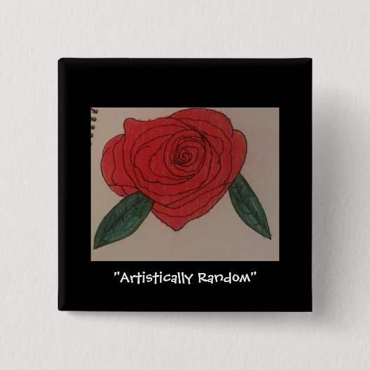 Rozen zwarte vierkante knop button 5,1 cm (Voorkant)