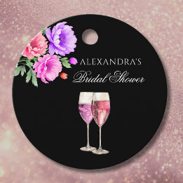 Rozenblaadjes en Prosecco Roze Bruidsaandacht-beda Bedankjes Labels