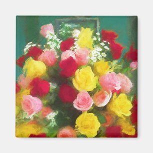 Rozenbolletje - Kute Original Flower Art Magneet