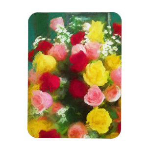 Rozenbolletje - Kute Original Flower Art Magneet