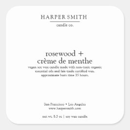 Rozenhout & Crème de Menthe Matte Candle Label