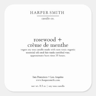 Rozenhout & Crème de Menthe Matte Candle Label