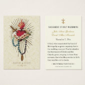 Rozenkrans Maria Hart Katholieke Bruiloft Gebed Ka Visitekaartje (Voorkant /achterkant)