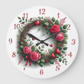 Rozenkrans met rode harten grote klok (Voorkant)