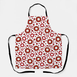 Rozenkrans Polka Patroon voor Rode Rozenliefhebber Schort