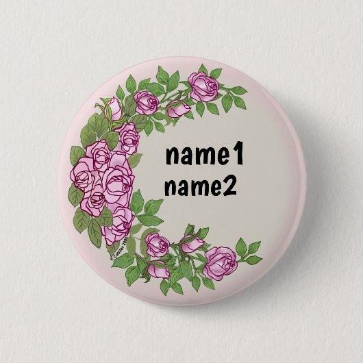 Rozenkrans ronde button 5,7 cm (Voorkant)