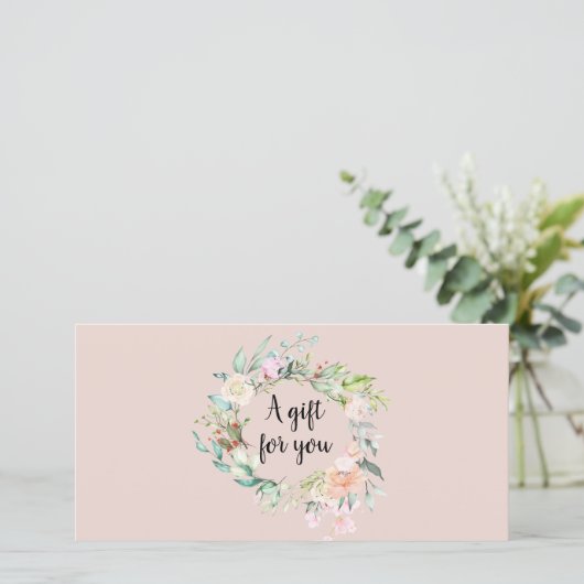 Rozenkrans Script Zakelijk Cadeaubon (Staand voorkant)