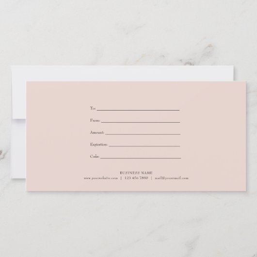 Rozenkrans Script Zakelijk Cadeaubon (Achterkant)