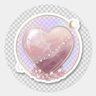 Rozenkwarts Kristallen Hart Hemelse Sticker | Maan