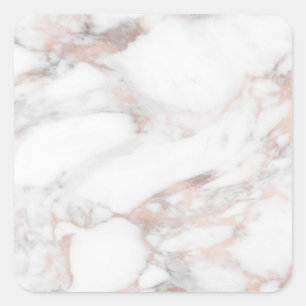 Rozenroze Marmer Elegant Modern Leeg Sjabloon Vierkante Sticker