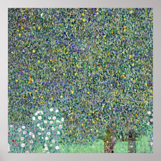 Rozenstruiken onder de bomen, Gustav Klimt Poster (Voorkant)