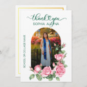 Rozentuin Foto Afstudeer Dankkaart Kaart (Voorkant / Achterkant)