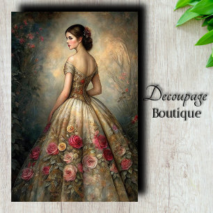 Rozentuin Jurk Decoupage Tissuepapier