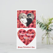 ROZENVELD, helder levendig rood roze Feestdagenkaart (Staand voorkant)