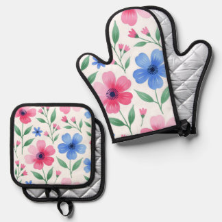 Rozenwater Bloei Ovenwant & Pannenlap Set