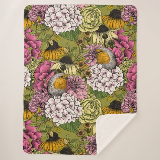 Rozijnen in de tuin 2 sherpa deken (Voorkant)