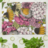 Rozijnen in de tuin theedoek (Gevouwen)