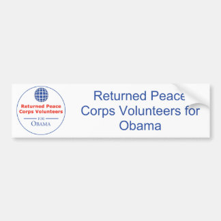 RPCVS voor Obama-Bumpersticker Bumpersticker