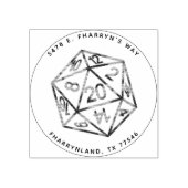 RPG 20-zijdig Dice | Classic Tabletop Gamer-adres Rubberstempel (Afrduk)
