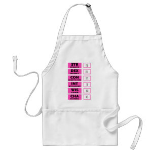 RPG Capaciteitsscore (roze en zwart) Standaard Schort