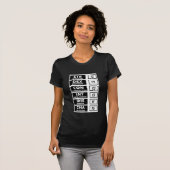 RPG Capaciteitsscore (zwart-wit) T-shirt (Voorkant volledig)