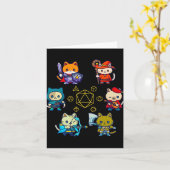 RPG Cat Dice Set Nerdy D20 Gamer Geek Cats Mannen  Kaart (Gele Bloem)