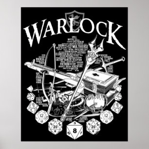 RPG Class Series Warlock White Versie Poster