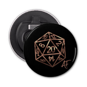 RPG Crit AF   Copper Fantasy Tafelblad Gamer Dice Button Flesopener