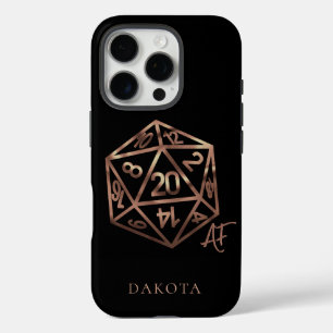 RPG Crit AF   Copper Fantasy Tafelblad Gamer Dice iPhone 16 Pro Hoesje