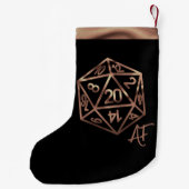 RPG Crit AF | Copper Fantasy Tafelblad Gamer Dice Kleine Kerstsok (Achterkant)
