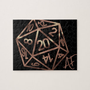 RPG Crit AF Copper Fantasy Tafelblad Gamer Dice Legpuzzel