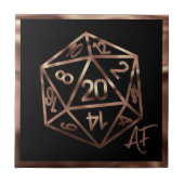 RPG Crit AF | Copper Fantasy Tafelblad Gamer Dice Tegeltje (Voorkant)