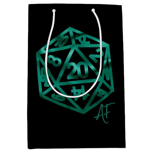 RPG Crit AF | Emerald Fantasy Tabletop Gamer Dobbe Medium Cadeauzakje (Voorkant)