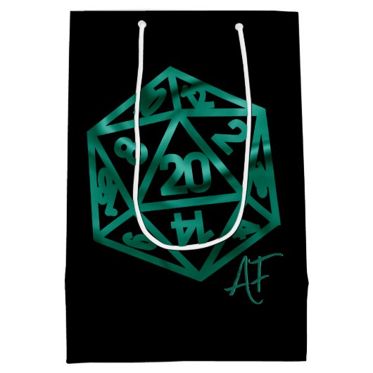 RPG Crit AF | Emerald Fantasy Tabletop Gamer Dobbe Medium Cadeauzakje (Achterkant)
