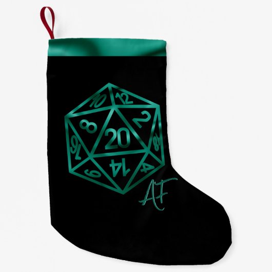 RPG Crit AF | Emerald Fantasy Tafelblad Gamer Dice Kleine Kerstsok (Voorkant)