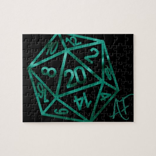 RPG Crit AF | Emerald Fantasy Tafelblad Gamer Dice Legpuzzel (Horizontaal)