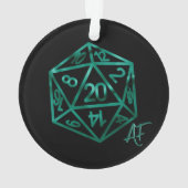 RPG Crit AF | Emerald Fantasy Tafelblad Gamer Dice Ornament (achterkant)