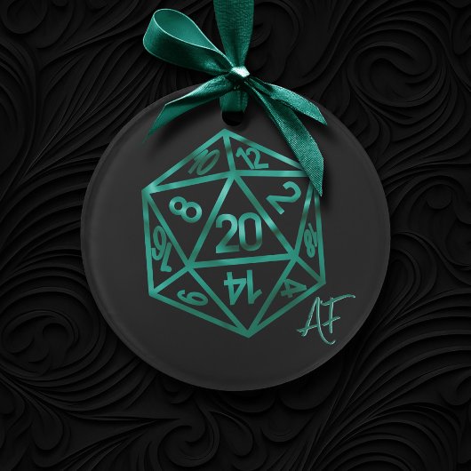 RPG Crit AF | Emerald Fantasy Tafelblad Gamer Dice Ornament