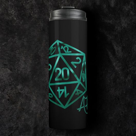 RPG Crit AF | Emerald Fantasy Tafelblad Gamer Dice Thermosbeker